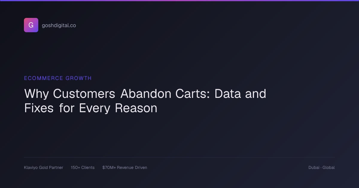 Why Customers Abandon Carts: Data and Fixes for Every Reason | GOSH Digital